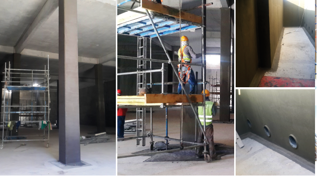 Cementitious waterproofing of reservoir at GTG plant